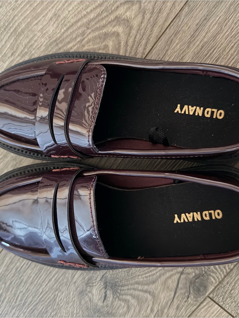 Old Navy Kids Burgundy Patent Penny Loafers
